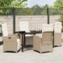 Conjunto de Comedor de Jardín 5 pcs Beige ratán sintético