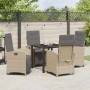 Conjunto de Comedor de Jardín 5 pcs Beige ratán sintético
