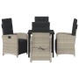 Conjunto de Comedor de Jardín 5 pcs Gris Claro ratán sintético