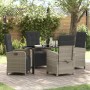 Conjunto de Comedor de Jardín 5 pcs Gris Claro ratán sintético