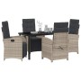 Conjunto de Comedor de Jardín 5 pcs Gris Claro ratán sintético