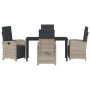 Conjunto de Comedor de Jardín 5 pcs Gris Claro ratán sintético