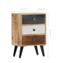 Mesita de noche de madera maciza de mango 40x30x60 cm