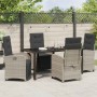 Conjunto de Comedor de Jardín 5 pcs Gris Claro ratán sintético