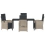 Conjunto de Comedor de Jardín 5 pcs Gris Claro ratán sintético