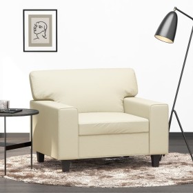 Sillón cuero sintético crema 60 cm Sillón cuero sintético crema 60 cm