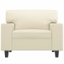 Sillón cuero sintético crema 60 cm