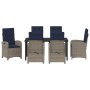 Conjunto de Comedor de Jardín 7 pcs Gris ratán sintético