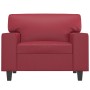 Sillón cuero sintético rojo tinto 60 cm