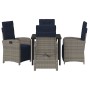 Conjunto de Comedor de Jardín 5 pcs Gris ratán sintético