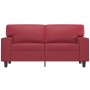 Sofá de 2 plazas de cuero sintético rojo tinto 120 cm