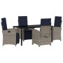 Conjunto de Comedor de Jardín 5 pcs Gris ratán sintético