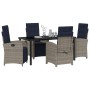 Conjunto de Comedor de Jardín 5 pcs Gris ratán sintético