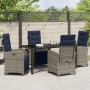 Conjunto de Comedor de Jardín 5 pcs Gris ratán sintético