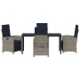 Conjunto de Comedor de Jardín 5 pcs Gris ratán sintético