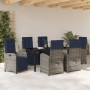 Conjunto de Comedor de Jardín 7 pcs Gris ratán sintético