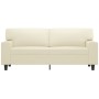 Sofá de 2 plazas de cuero sintético color crema 140 cm