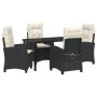 Conjunto de Comedor de Jardín 5 pcs Negro ratán sintético