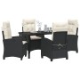 Conjunto de Comedor de Jardín 5 pcs Negro ratán sintético