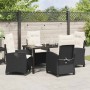 Conjunto de Comedor de Jardín 5 pcs Negro ratán sintético