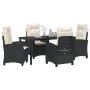 Conjunto de Comedor de Jardín 5 pcs Negro ratán sintético