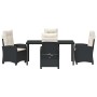 Conjunto de Comedor de Jardín 5 pcs Negro ratán sintético