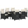 Conjunto de Comedor de Jardín 7 pcs Negro ratán sintético