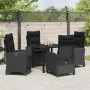 Conjunto de Comedor de Jardín 5 pcs Negro ratán sintético