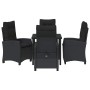 Conjunto de Comedor de Jardín 5 pcs Negro ratán sintético