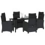 Conjunto de Comedor de Jardín 5 pcs Negro ratán sintético