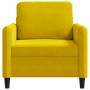 Sillón de terciopelo amarillo 60 cm