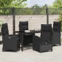 Conjunto de Comedor de Jardín 5 pcs Negro ratán sintético
