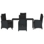 Conjunto de Comedor de Jardín 5 pcs Negro ratán sintético