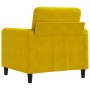 Sillón de terciopelo amarillo 60 cm