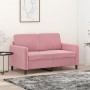 Sofá de 2 plazas terciopelo rosa 120 cm