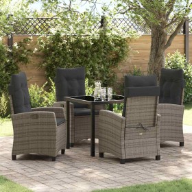Conjunto de Comedor de Jardín 5 pcs Gris ratán sintético