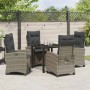 Conjunto de Comedor de Jardín 5 pcs Gris ratán sintético