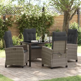 Conjunto de Comedor de Jardín 5 pcs Gris ratán sintético