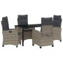 Conjunto de Comedor de Jardín 5 pcs Gris ratán sintético