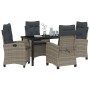 Conjunto de Comedor de Jardín 5 pcs Gris ratán sintético