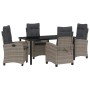 Conjunto de Comedor de Jardín 5 pcs Gris ratán sintético