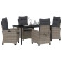 Conjunto de Comedor de Jardín 5 pcs Gris ratán sintético