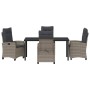 Conjunto de Comedor de Jardín 5 pcs Gris ratán sintético