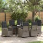 Conjunto de Comedor de Jardín 7 pcs Gris ratán sintético