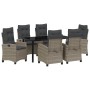 Conjunto de Comedor de Jardín 7 pcs Gris ratán sintético