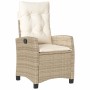 Conjunto de Comedor de Jardín 5 pcs Beige ratán sintético