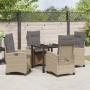 Conjunto de Comedor de Jardín 5 pcs Beige ratán sintético
