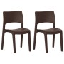 Garden chairs 2 units polypropylene color mocha by vidaXL, Garden chairs - Ref: Foro24-317727, Price: 84,43 €, Discount: %