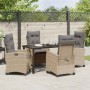 Conjunto de Comedor de Jardín 5 pcs Beige ratán sintético