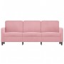 Sofá de 3 plazas terciopelo rosa 180 cm